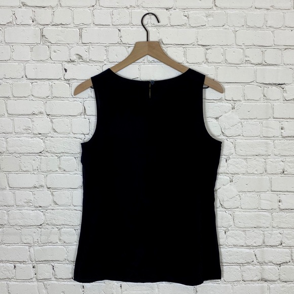 St. John Black Silk Sleeveless Top Size 6 - Picture 4 of 7